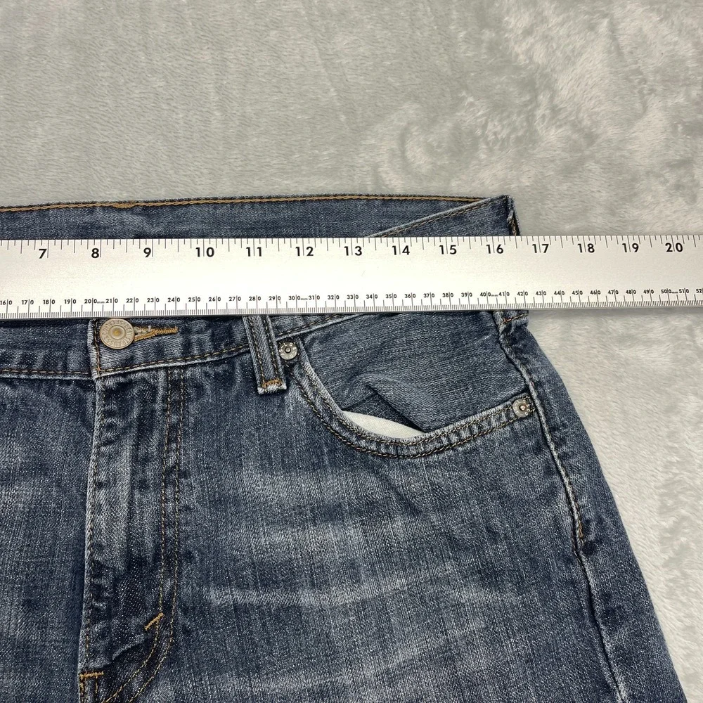 Levi's Jeans Mens 33x32 Blue Denim 527 Whiskered Americana Slim Bootcut Grunge